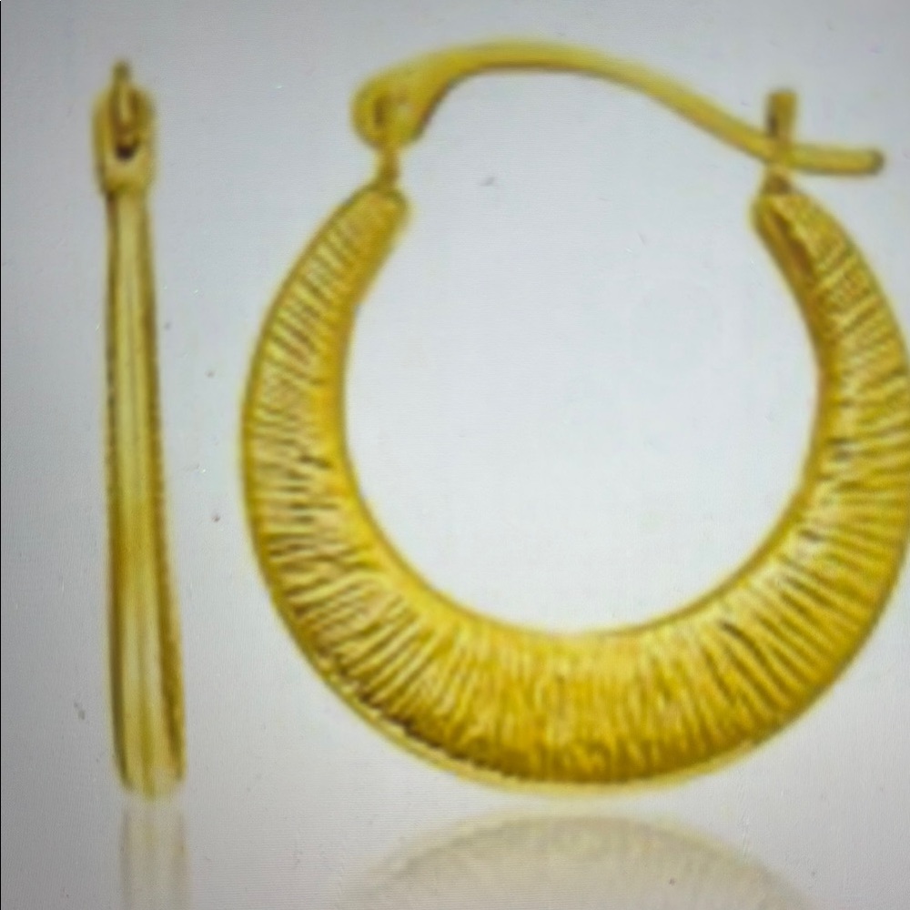 Modern 14k Real Gold Crescent Earrings